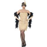 20-tal - Film & TV Dräkter & Kläder Smiffys Flapper Costume Gold with Short Dress
