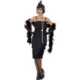 20-tal - Halsdukar & Sjalar Maskeradkläder Smiffys Flapper Costume Black with Long Dress