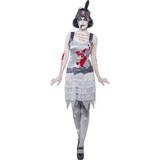Silver - Zombies Maskeradkläder Smiffys Zombie Flapper Dress Costume