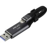 Apple Lightning - USB 3.0/3.1 (Gen 1) USB-minnen PNY Duo-Link 64GB USB 3.0 Type-A/Apple Lightning