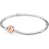 Pandora Charm Bracelets Armband Pandora Moments Snake Link Bracelet - Silver/Rose Gold