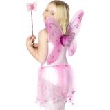 Barn - Sagofigurer Tillbehör Smiffys Butterfly Wings & Wand Pink