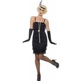 Ansiktsfärger & Kroppsfärger - Tidstypiska Maskeradkläder Smiffys Flapper Costume Black with Short Dress