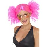 80-tal - Rosa Korta peruker Smiffys 80's Bunches Wig Pink