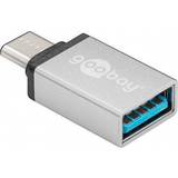 Silver Kablar Goobay OTG USB C - USB A 3.0 Adapter M-F