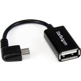 2.0 - Båda kontakterna Kablar StarTech Right Angle USB A-USB Micro-B OTG 2.0 0.1m