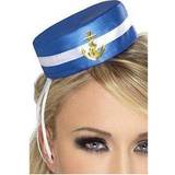 Blå - Damer Huvudbonader Smiffys Pill Box Sailor Hat White