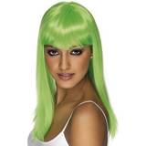 Grön Maskerad Långa peruker Smiffys Glamourama Wig Neon Green