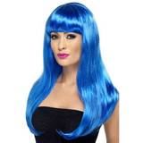 Blå Maskerad Långa peruker Smiffys Babelicious Wig Blue