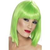 Grön Maskerad Korta peruker Smiffys Glam Wig Neon Green