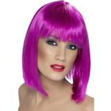 Lila Peruker Smiffys Glam Wig Neon Purple