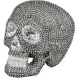Skeleton Skull Glitter Decoration Silver