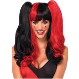 Röd Maskerad Långa peruker Leg Avenue Harlequin Wig Black/Red
