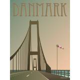 Vissevasse Danmark The Great Belt Bridge Poster 15x21cm