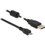 DeLock Nickel - USB-kabel Kablar DeLock USB A-USB Micro-B 2.0 Ferrite 2m
