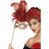 Damer - Historiska Masker Smiffys Fever Boutique Baroque Fantasy Eyemask Red