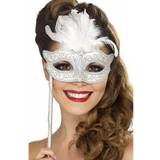 Barocken - Smycken Maskeradkläder Smiffys Baroque Fantasy Eyemask Silver