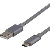 Deltaco USB A-USB C - USB-kabel Kablar Deltaco USB A-USB C 2.0 0.5m