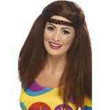 Afrika - Brun Maskeradkläder Smiffys 60s Hippy Chick Long Afro Peruk