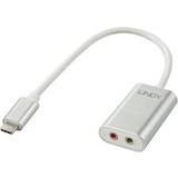 Lindy USB-kabel Kablar Lindy 2x3.5mm-USB C M-F 0.2m