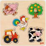 Goki Knoppussel Goki The Countryside Lift Out Puzzle 5 Bitar