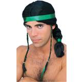 Grön - Vilda västern Maskeradkläder Rubies Adult Native American Male Black Wig