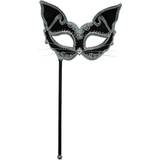 Damer - Silver Masker Bristol Womens Cat Eye Mask on Stick