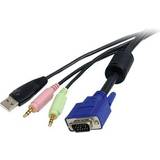Blåa - USB-USB - USB-kabel Kablar StarTech VGA/USB B/2x3.5mm-VGA/USB A/2x3.5mm 1.8m