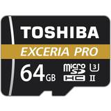 64 GB - microSDHC Minneskort Toshiba Exceria Pro M501 MicroSDHC Class 10 UHS-II U3 270/150MB/s 64GB +Adapter