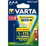 Varta Batterier - Gula Batterier & Laddbart Varta AAA Accu Rechargeable Power 800mAh 2-pack