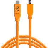 Orange - USB-kabel Kablar Tether Tools TetherPro USB C - 2.0 Micro B M-M 4.6m