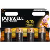 Alkaliska - Engångsbatterier - Orange Batterier & Laddbart Duracell C Plus Power 4-pack