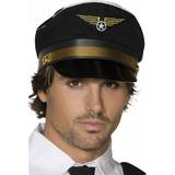 Pilot - Svart Maskeradkläder Smiffys Pilots Cap Black