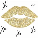 Guld Tavlor & Posters RoomMates XOXO Lip Peel & Stick Wall Decals with Glitter