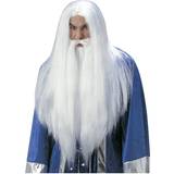 Herrar Långa peruker Widmann Wizard Wig White