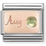 Peridot Smycken Nomination Composable Classic August Link Charm - Rose Gold/Silver/Peridot