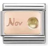 Nomination Composable Classic November Link Charm - Silver/Rose Gold/Citrine