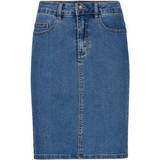Hög midja Kjolar Vero Moda HW Denim Pencil Skirt - Blue/Medium Blue Denim
