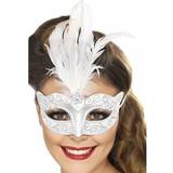 Smiffys Venetian Glitter Eyemask Silver