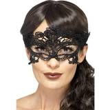 Dräkter Ögonmasker Smiffys Embroidered Lace Filigree Heart Eyemask Black