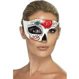 Världen runt Maskerad Ögonmasker Smiffys Day of the Dead Half Eye Mask