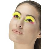 80-tal - Damer Smink Smiffys 80's Party Eyelashes Neon Yellow