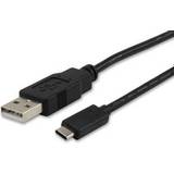 Equip Rund - USB-kabel Kablar Equip USB C - USB A M-M 2.0 1m