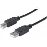 Silver - USB A-USB B - USB-kabel Kablar Manhattan Hi-Speed USB A-USB B 2.0 1m