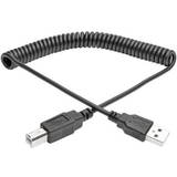 Kvadratisk - USB A-USB B - USB-kabel Kablar Tripp Lite Hi-Speed Coiled USB A-USB B 2.0 1.8m