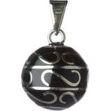 Babylonia Bola with Curls Pendant - Silver/Black