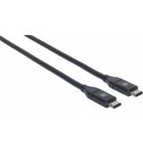 3.0 - Nickel - USB C-USB C - USB-kabel Kablar Manhattan SuperSpeed+ USB C-USB C 3.1 0.5m