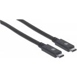 3.0 - Nickel - USB C-USB C - USB-kabel Kablar Manhattan SuperSpeed USB C-USB C 3.0 2m
