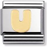 Guld Berlocker & Hängen Nomination Composable Classic Link Letter U Charm - Silver/Gold