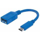 Blåa - USB A-USB C - USB-kabel Kablar Manhattan SuperSpeed USB A-USB C 3.0 0.2m